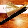 Glitzer Nagelfeile SCHWARZ mit goldenem Pompon | Kure BAZAAR