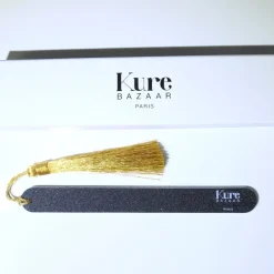 Glitzer Nagelfeile SCHWARZ mit goldenem Pompon | Kure BAZAAR