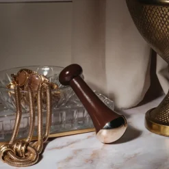 Kansa Wand - Massagetool aus Teakholz mit Zinn & Kupfer für eine entgiftende Gesichtsmassage