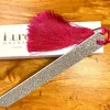 Pompom Nail File Silver-Fuchsia/ Glitzer Nagelfeile Silber